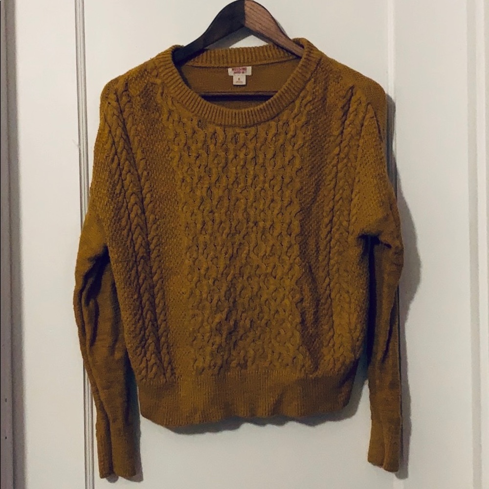 Mustard Yellow Cable Knit Sweater